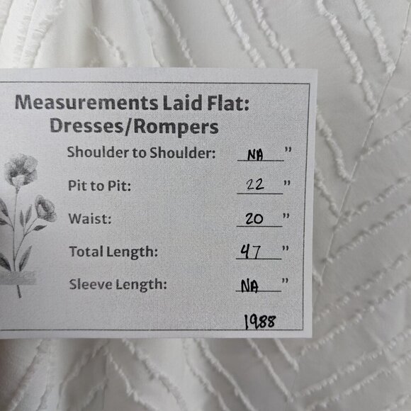 Women's White Sundress Size 2X Tiered Skirt Adjustable Straps - Picture 6 of 6